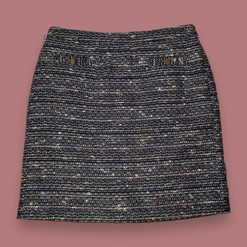 Loft Multicolor Textured Tweed Career Pencil Skirt Size 2 - "Jessie"